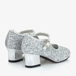 Souza Girls Silver Glitter Heeled Shoes Outlet