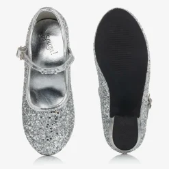 Souza Girls Silver Glitter Heeled Shoes Outlet