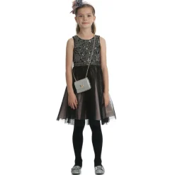 Zaccone Girls Silver Glitter Leather Bag (12cm) Clearance