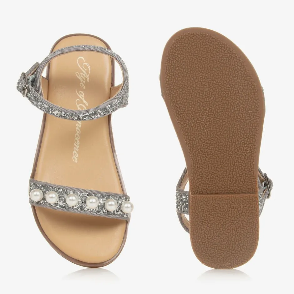 Age of Innocence Girls Silver Glitter Sandals Online