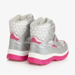 Agatha Ruiz de la Prada Girls Silver Heart Print Snow Boots Sale