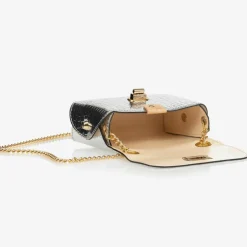 Zaccone Girls Silver Leather Bag (14cm)