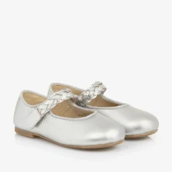 Old Soles Girls Silver Leather Pumps Outlet