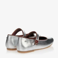 Manuela de Juan Girls Silver Leather Pumps Outlet
