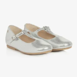 Manuela de Juan Girls Silver Leather Pumps Best