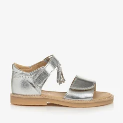Young Soles Girls Silver Leather Sandals