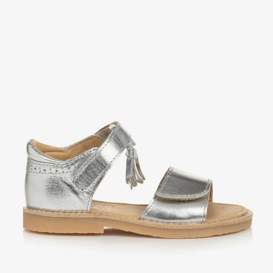 Young Soles Girls Silver Leather Sandals