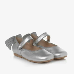 Manuela de Juan Girls Silver Leather Shoes Outlet