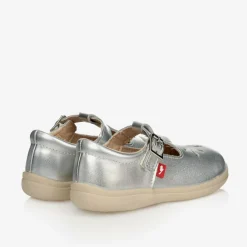 Chipmunks Girls Silver Leather T-Bar Shoes Clearance