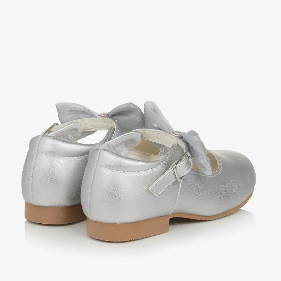 Sevva Girls Silver Mary Jane Shoes Hot