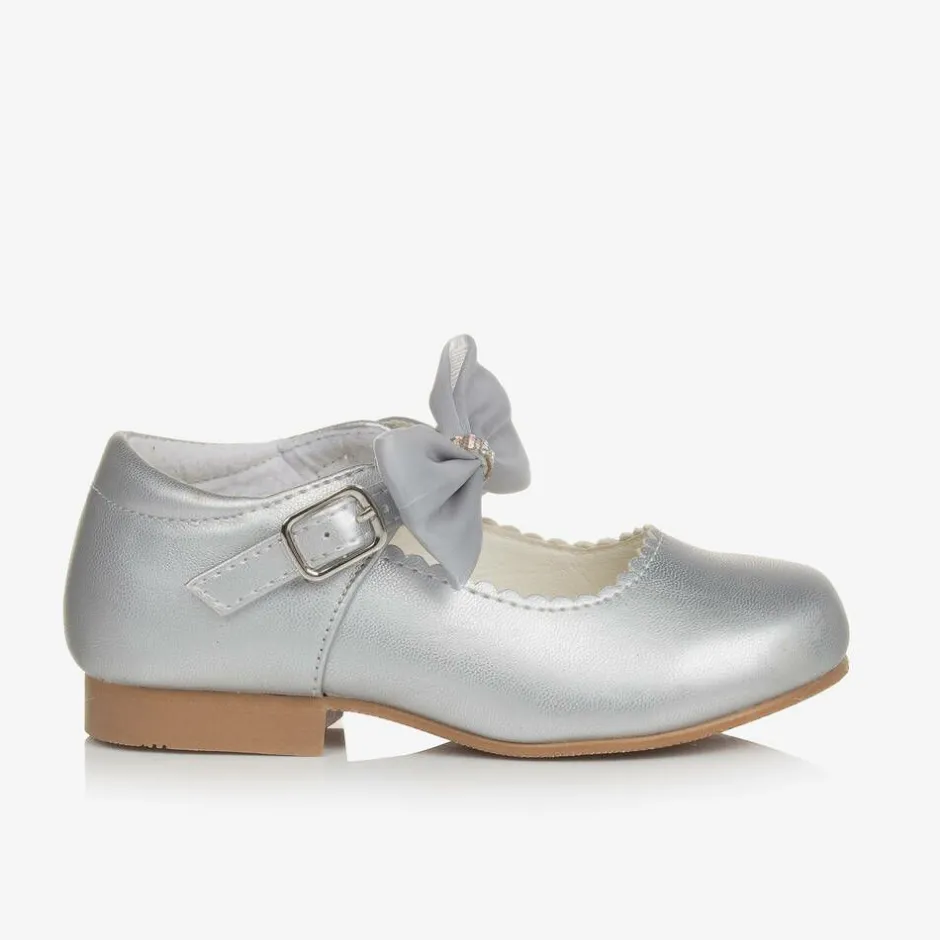 Sevva Girls Silver Mary Jane Shoes Hot