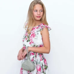 David Charles Girls Silver Rhinestone Handbag (15cm) New