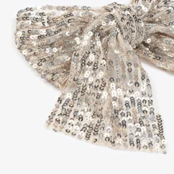 Phi Clothing Girls Silver Sequin Bow Hair Clip (15cm) Online
