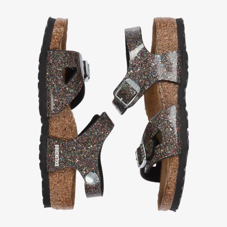 Birkenstock Girls Sparkly Black Buckle Sandals Sale