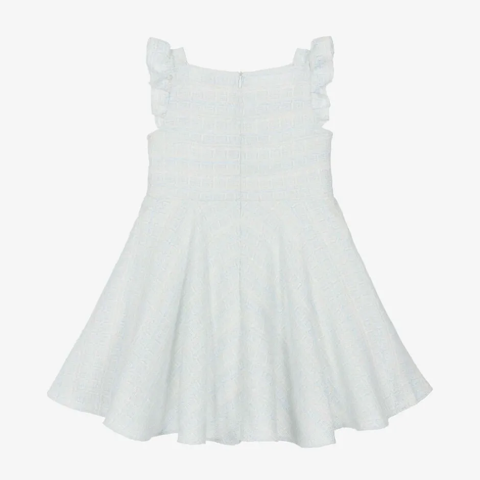 David Charles Girls Sparkly Blue Tweed Dress Outlet