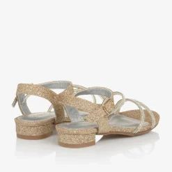 Sevva Girls Sparkly Gold Diamanté Sandals Clearance