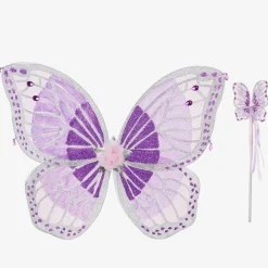 Dress Up by Design Girls Sparkly Purple Wings & Wand Dressing-Up Set Hot