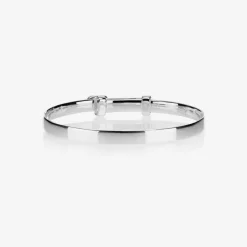 Little Star Girls Sterling Silver Diamond Heart Bangle Clearance