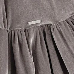 Jessie and James London Girls Taupe Grey Velour Dress Sale
