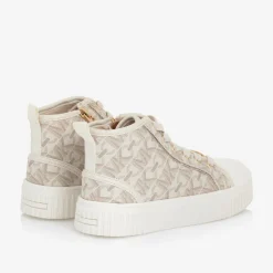 Michael Kors Kids Girls White & Beige High Top Trainers Outlet
