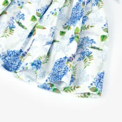 Phi Clothing Girls White & Blue Floral Cotton Dress Discount