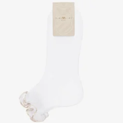 Story Loris Girls White & Ivory Ruffle Socks Sale