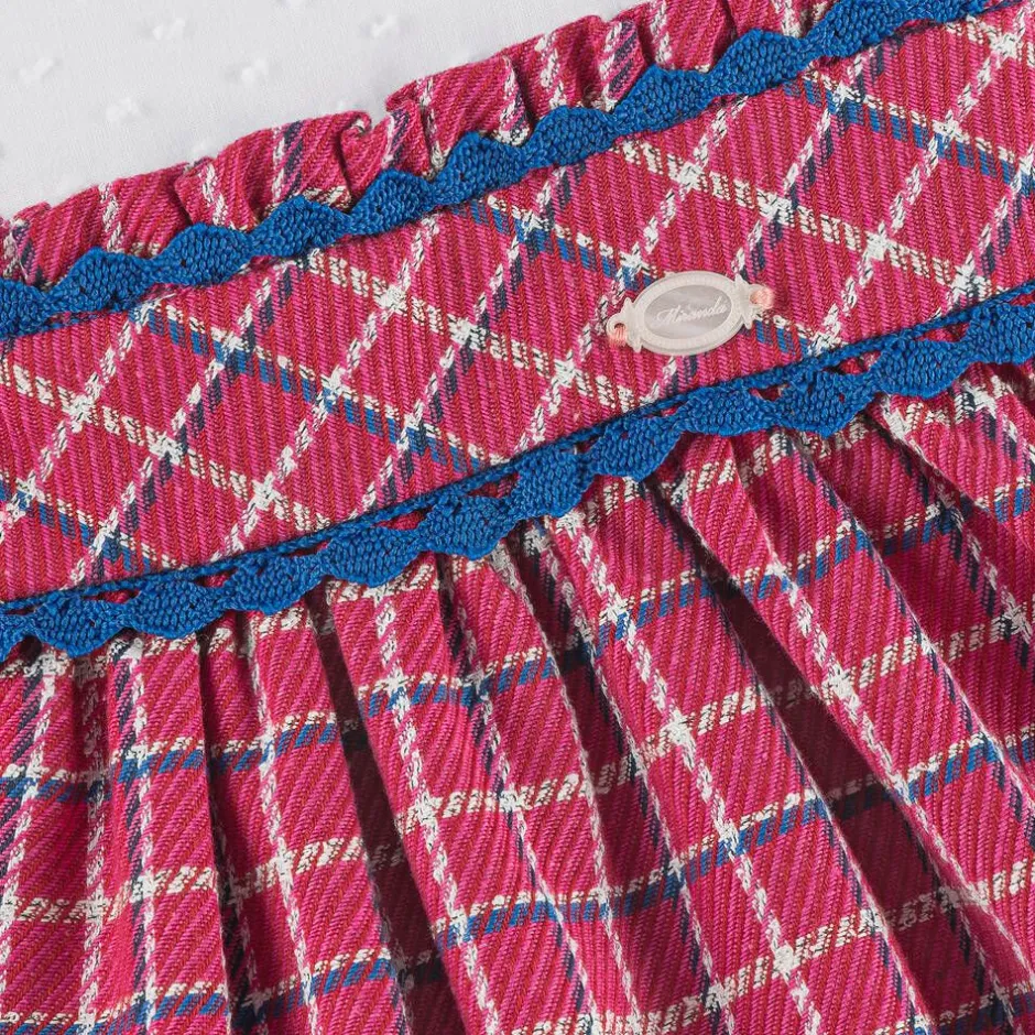 Miranda Girls White & Pink Check Dress Best