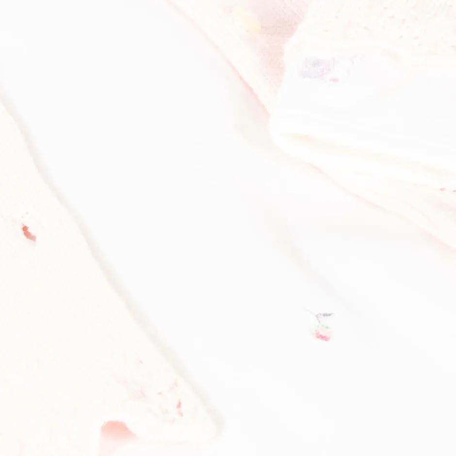 Emile et Rose Girls White & Pink Cotton Babygrow Set Discount