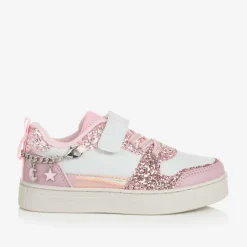 Lelli Kelly Girls White & Pink Glitter Velcro Trainers Online