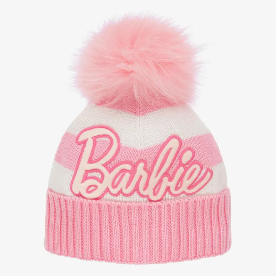 Monnalisa Girls White & Pink Knitted Beanie Hat Hot