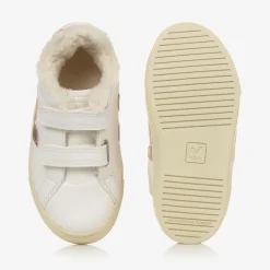 VEJA Girls White & Pink Leather Esplar Trainers Online