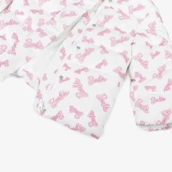 Monnalisa Girls White & Pink Puffer Barbie Coat Online