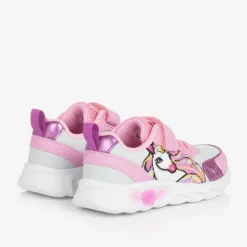 Lelli Kelly Girls White & Pink Unicorn Light-Up Trainers
