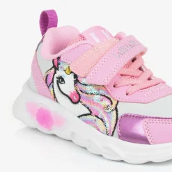 Lelli Kelly Girls White & Pink Unicorn Light-Up Trainers