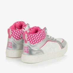 Agatha Ruiz de la Prada Girls White & Silver Star High-Top Trainers