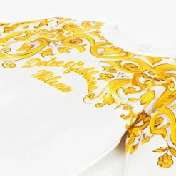 Dolce amp; Gabbana Girls White & Yellow Cotton Babysuit Set