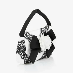 Patachou Girls White & Black Lace Handbag (17cm) Discount