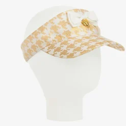 Angels Face Girls White & Gold Visor Snowdrop Discount