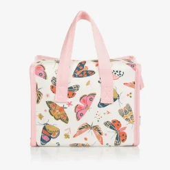 Powell Craft Girls White & Pink Butterfly Lunch Bag (20cm)