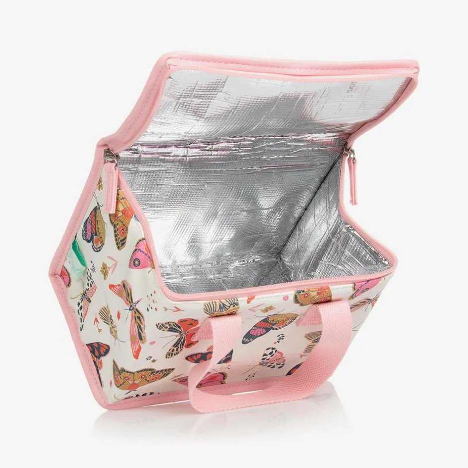 Powell Craft Girls White & Pink Butterfly Lunch Bag (20cm)