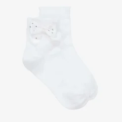 Story Loris Girls White Bow Cotton Socks New