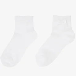 Story Loris Girls White Bow Cotton Socks