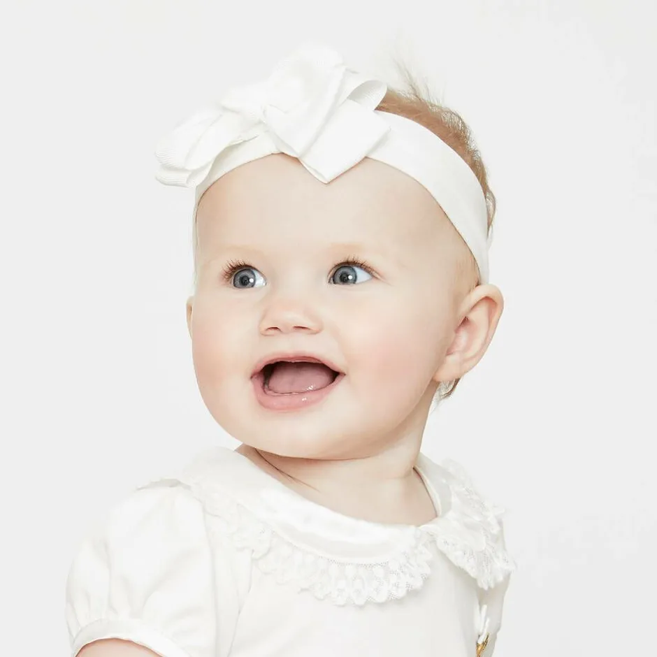 Angels Face Girls White Bow Headband Snowdrop Best