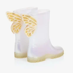 Sophia Webster Mini Girls White Butterfly Rain Boots Sale