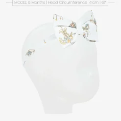 Atelier Choux Paris Girls White Carousel Print Cotton Headband New