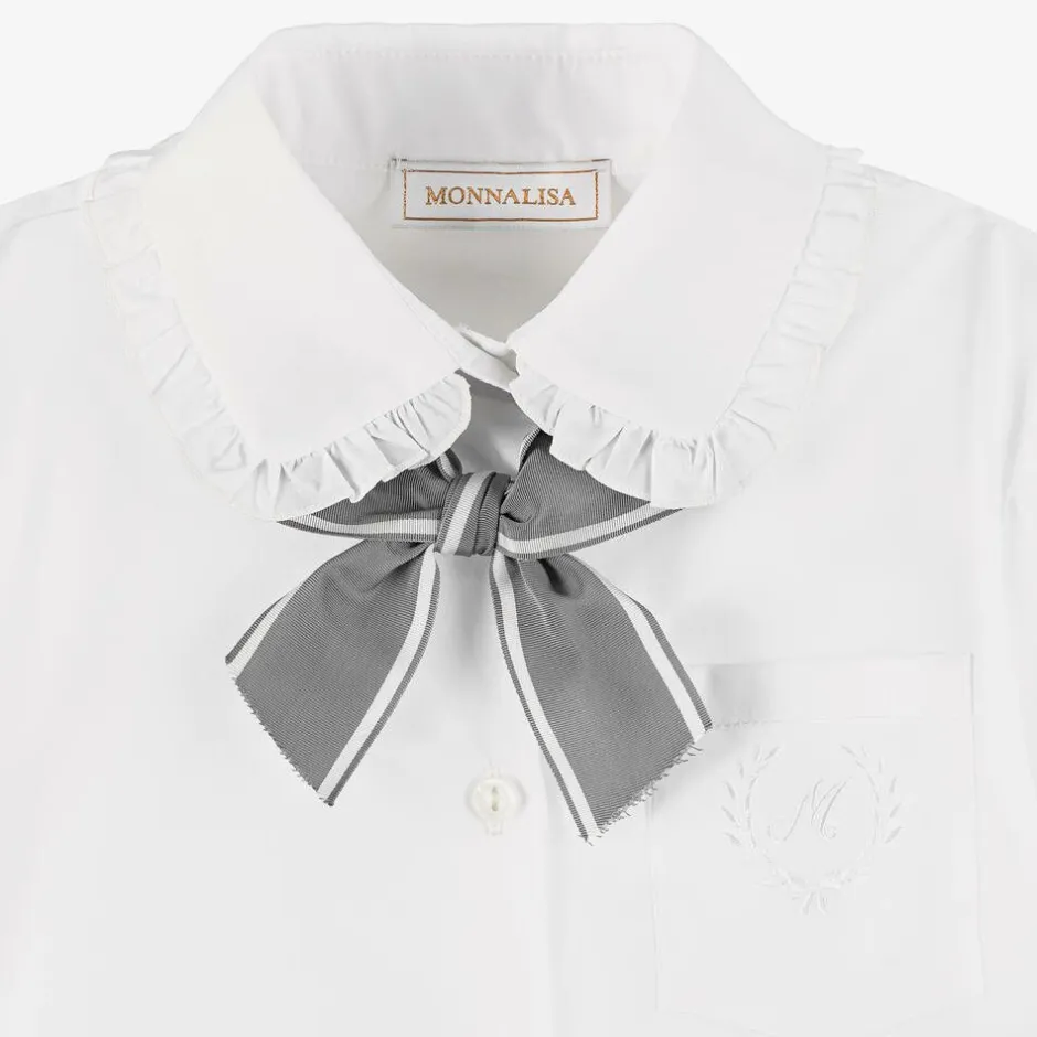 Monnalisa Girls White Cotton Blouse Best