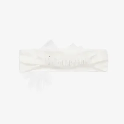 Monnalisa Girls White Cotton Bow Headband Discount