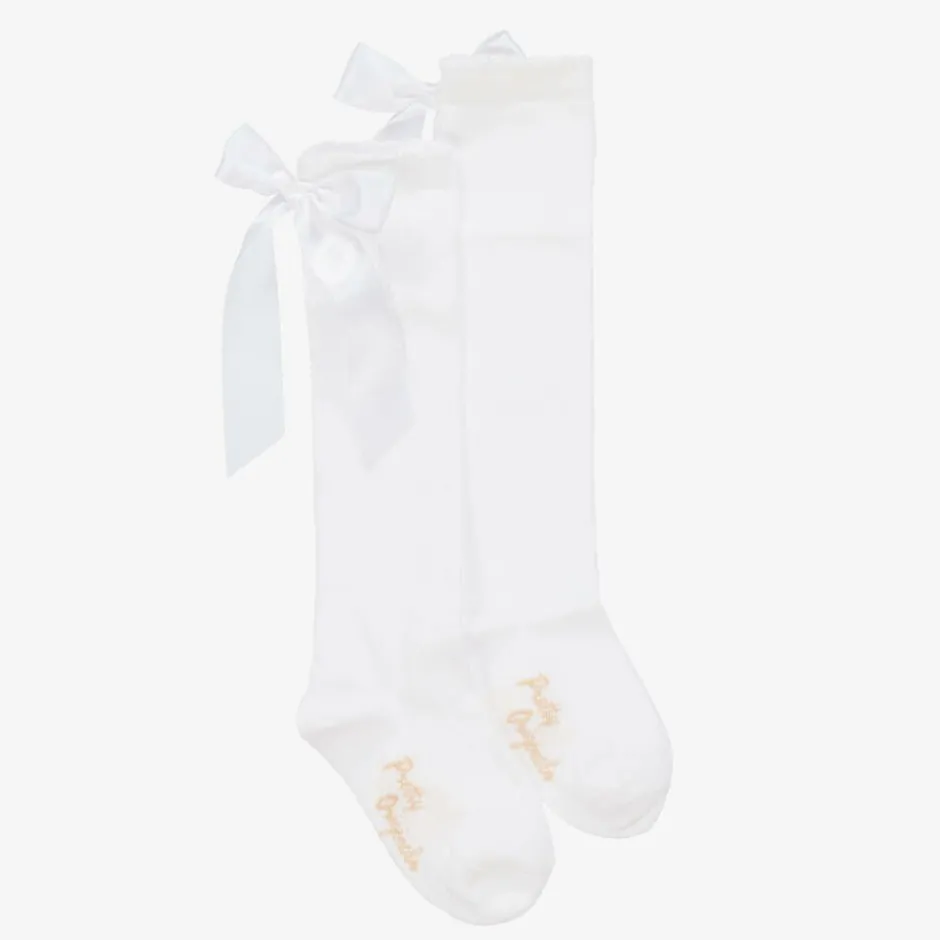 Pretty Originals Girls White Cotton Bow Socks Best