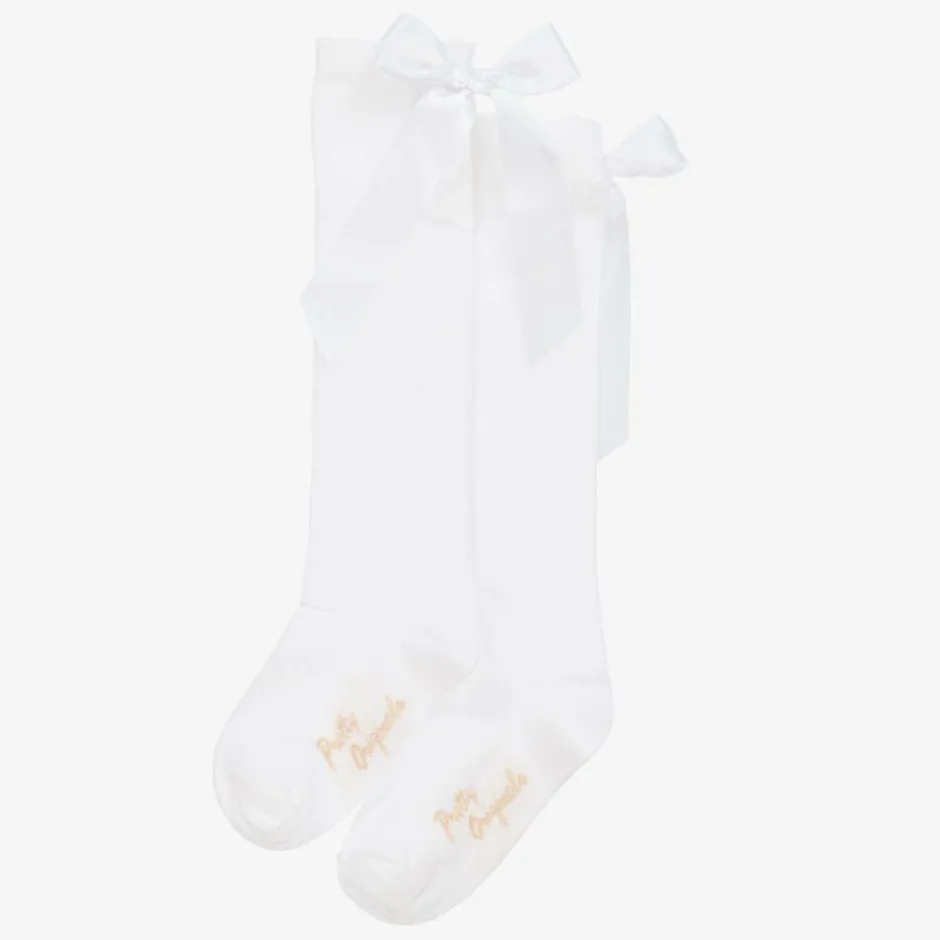 Pretty Originals Girls White Cotton Bow Socks Best