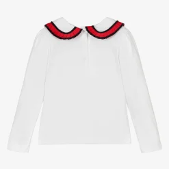 Patachou Girls White Cotton Bow Top Discount